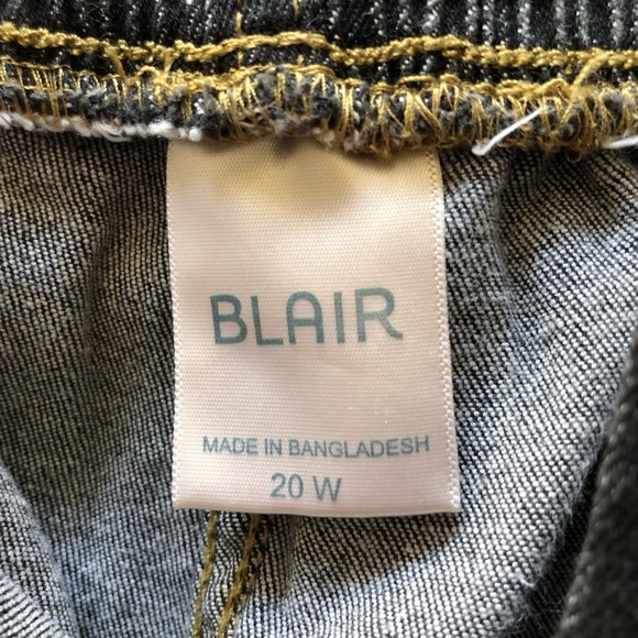 Blair Women Balck Jeans Size 20W Black Elastic Zipper Fly Grunge Plus Size - Picture 2 of 14